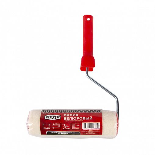 Валик велюровый для лака Кедр, D48 x 180 мм, ворс 4 мм, бюгель 6 мм фото