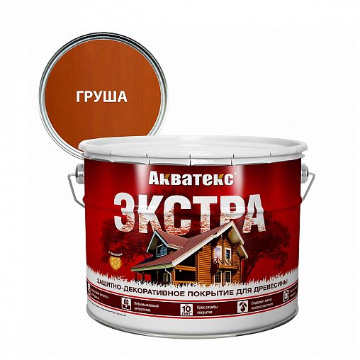 Защитно-декоративное покрытие для дерева Акватекс Экстра, полуглянцевое, 9 л, груша фото