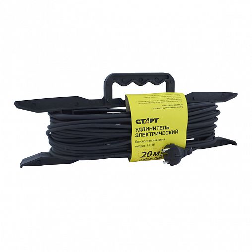 Удлинитель на раме Старт SG KG 1х20/РС16, 1 розетка, без заземления, 2 x 0,75 мм², 20 м, черный фото