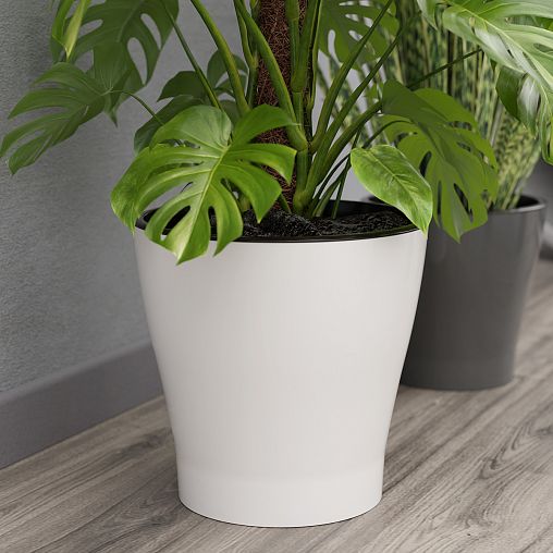 Горшок для цветов Альтернатива Лея, с автополивом, 17 л, белый фото