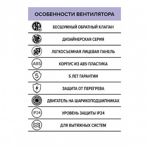 Вентилятор осевой вытяжной DiCiTi Rio 5C Matt black D125, с обратным клапаном фото