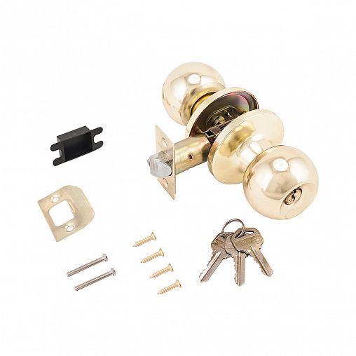 Ручка-защелка Стандарт 607 ET GP, ключ/фиксатор, золото (латунь) фото