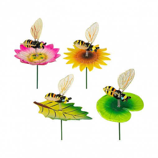 Фигурка садовая Park Жучок на цветке, на штекере, 60 см, микс фото