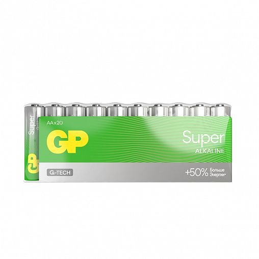 Батарейка GP Super Alkaline G-tech 15AA21-2CRSWC20, 15A типоразмер AA, 20 шт фото