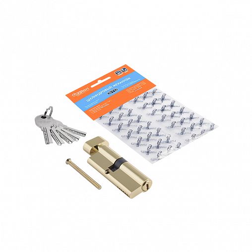 Цилиндровый механизм Нора-М STD AL ЛПВ-80 (45-35В), ключ/вертушка, золото фото