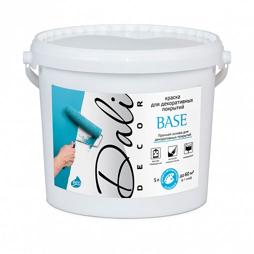 Краска для декоративных покрытий Dali-Decor Base, глубокоматовая, база A, супербелая, 0,9 л фото