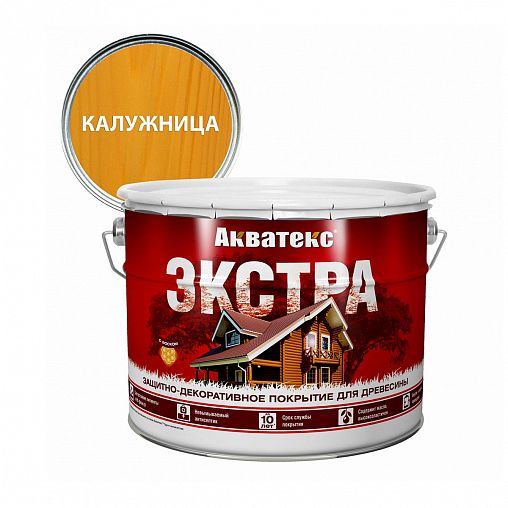 Защитно-декоративное покрытие для дерева Акватекс Экстра, полуглянцевое, 9 л, калужница фото