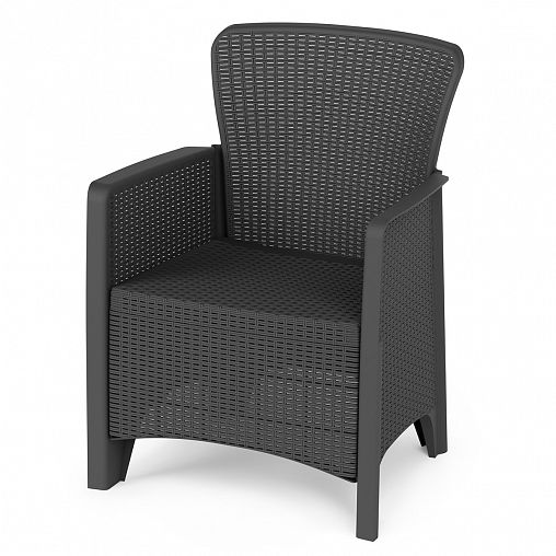 Кресло Альтернатива Ротанг Лайт, 62 x 58,5 x 85 см, графитовый фото