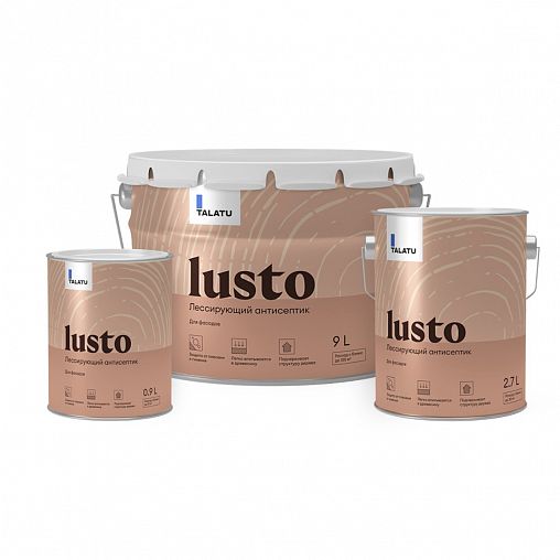 Антисептик для дерева Talatu Lusto, лессирующий, база С, бесцветный 9 л фото