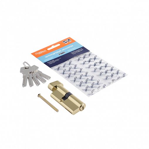 Цилиндровый механизм Нора-М STD Z ЛПВ-70 (40-30В), ключ/вертушка, золото фото