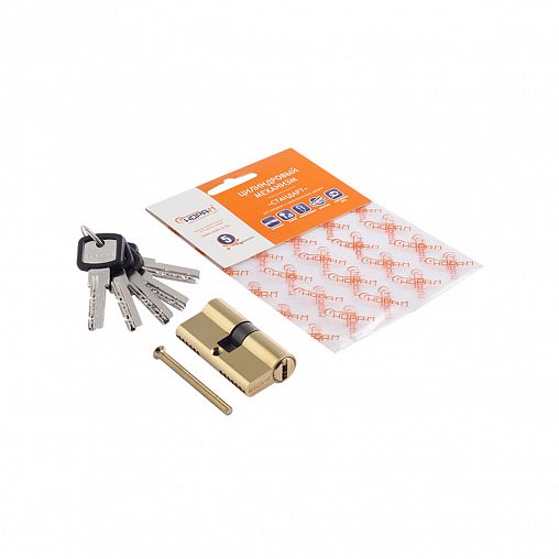 Цилиндровый механизм Нора-М ЛПУ-60 (30-30), ключ/ключ, золото фото