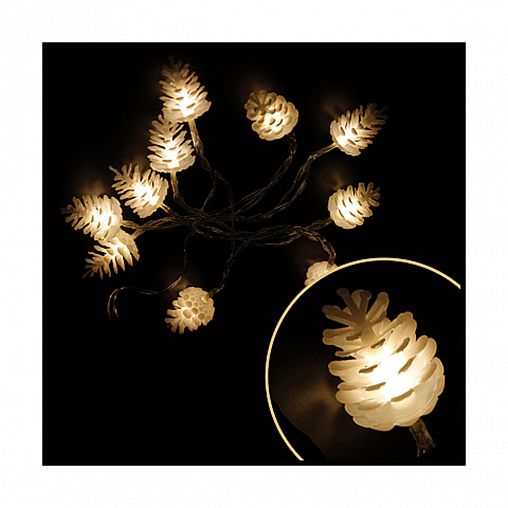 Электрогирлянда Волшебная страна Шишки, 10 LED ламп, 1,71 м, теплый свет фото