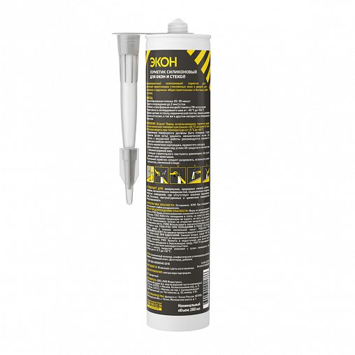 Силиконовый герметик для окон и стекол Экон, 280 мл, прозрачный фото