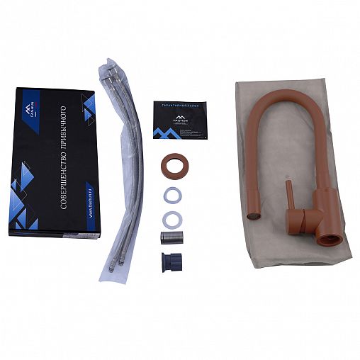 Смеситель для кухни Fashun A54101N-16A, с гибким изливом, коричневый фото