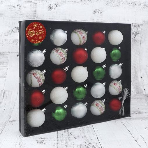 Набор елочных шаров Зимнее волшебство Нембус, d 4 см, 25 шт, микс фото