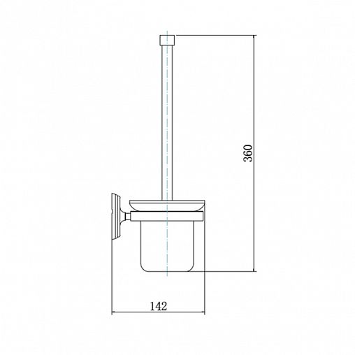 Ершик для унитаза настенный Fashun A1510, с подставкой, хром фото