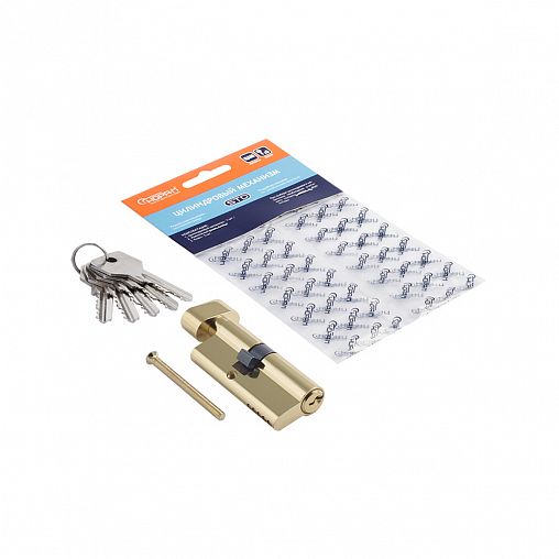 Цилиндровый механизм Нора-М STD Z ЛВ-70 (40-30В), ключ/вертушка, золото фото