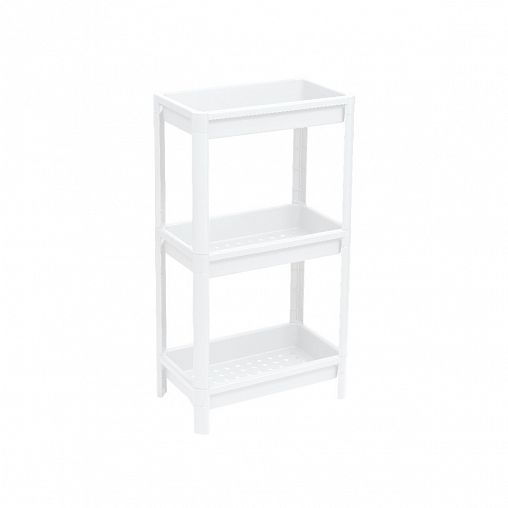 Этажерка Violet Vikea, 3 полки, 390 x 234 x 707 мм, пластик, белая фото