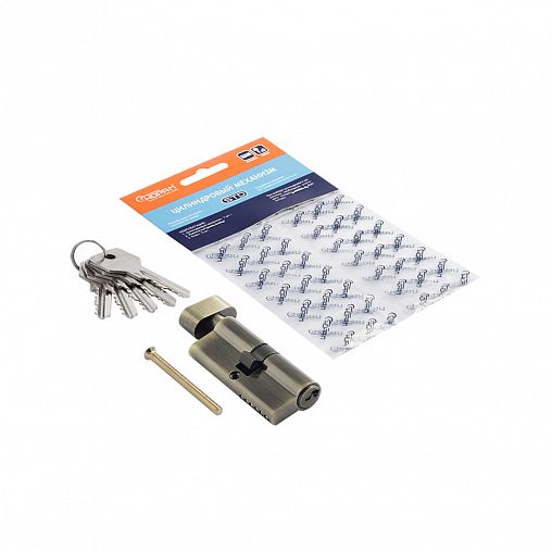 Цилиндровый механизм Нора-М STD Z ЛВ-70 (35-35), ключ/вертушка, старая бронза фото