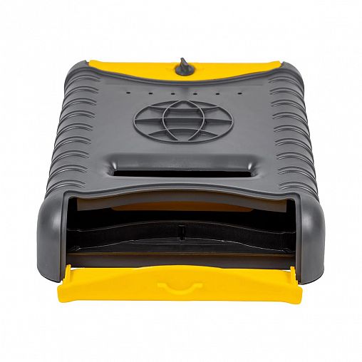 Почтовый ящик Цикл Стандарт, с пластиковой защелкой и накладкой, серый/желтый фото