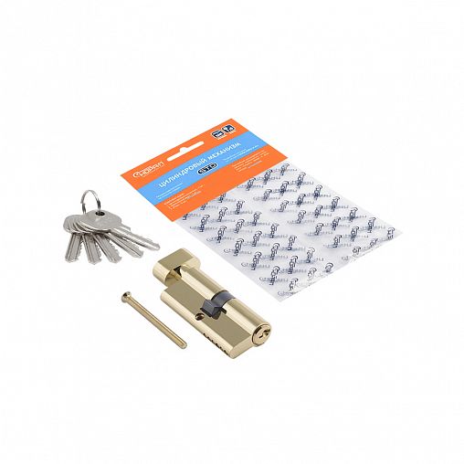 Цилиндровый механизм Нора-М STD AL ЛВ-70 (35-35), ключ/вертушка, золото фото