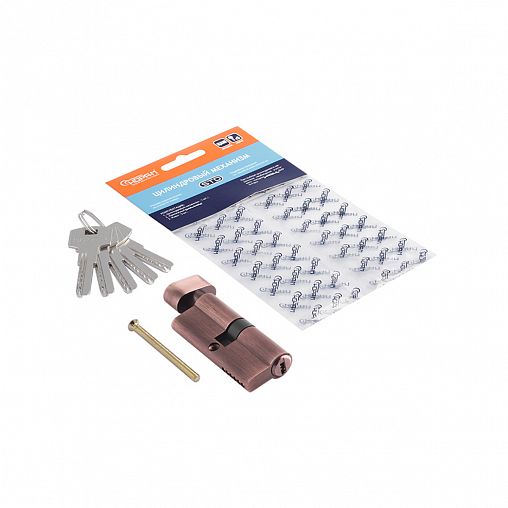 Цилиндровый механизм Нора-М STD Z ЛПВ-70 (35-35), ключ/вертушка, старая медь фото