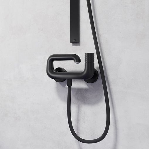 Смеситель для ванны IDDIS Twist, с управлением Push Control, черный матовый фото