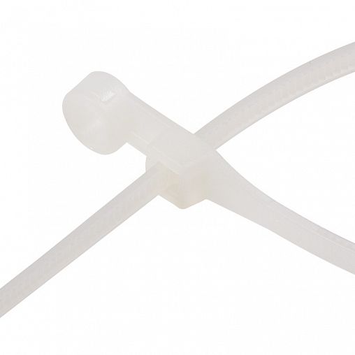 Хомут-стяжка под винт Rexant, нейлон, 3,6 x 100 мм, 100 шт, белый фото