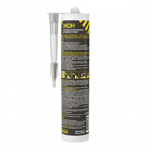 Силиконовый герметик для окон и стекол Экон, 280 мл, белый фото