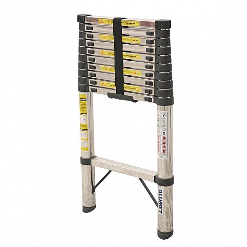 Лестница телескопическая односекционная Alumet ST 3.2, стальная, 11 ступеней, 3,2 м фото