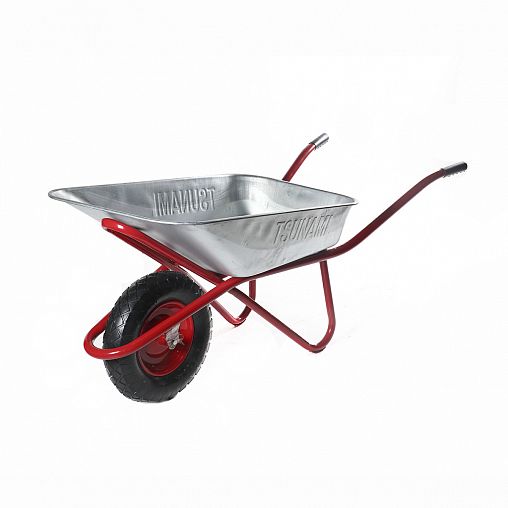 Тачка одноколесная строительная Tsunami WB 199S, 100 л, пневматическое колесо фото