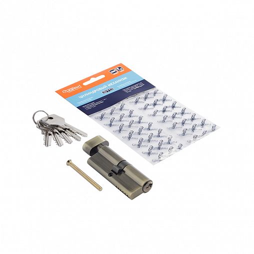 Цилиндровый механизм Нора-М STD Z ЛВ-80 (40-40), ключ/вертушка, старая бронза фото