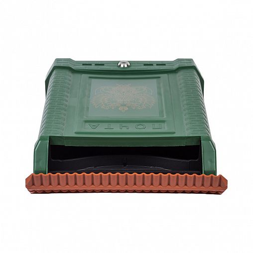 Почтовый ящик Цикл Премиум, с пластиковой защелкой и накладкой, коричневый фото