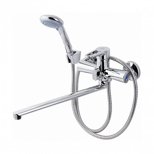 Смеситель для ванны с душем Fauzt FZS-240-B100, с длинным изливом, однорычажный, хром фото