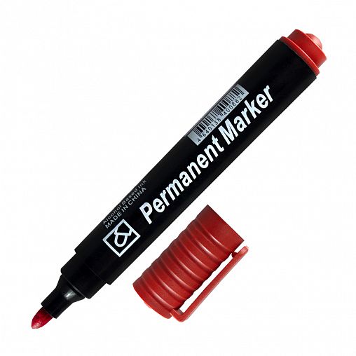 Маркер строительный, красный фото