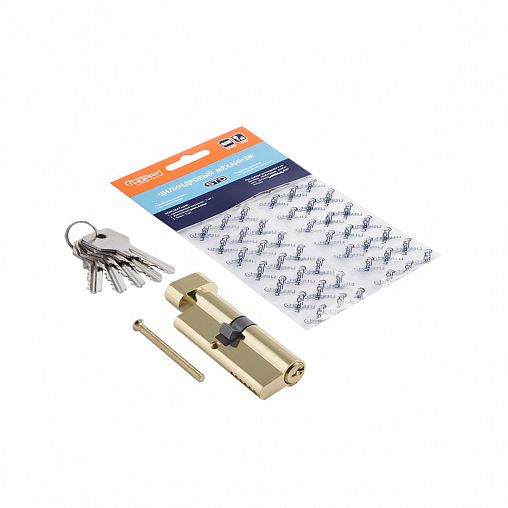 Цилиндровый механизм Нора-М STD Z ЛВ-80 (45-35В), ключ/вертушка, золото фото