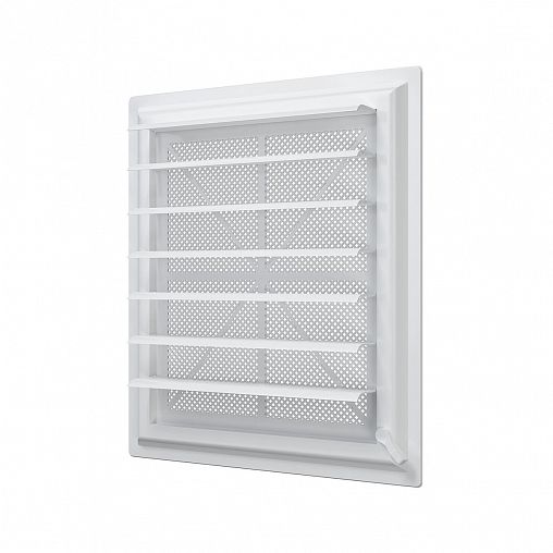 Вентиляционная решетка с сеткой и жалюзи Era Airvent, регулируемая, пластик, 349 x 399 мм фото