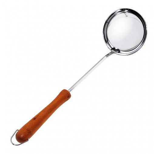 Половник Мультидом AN50-31, хромированный, ручка деревянная фото