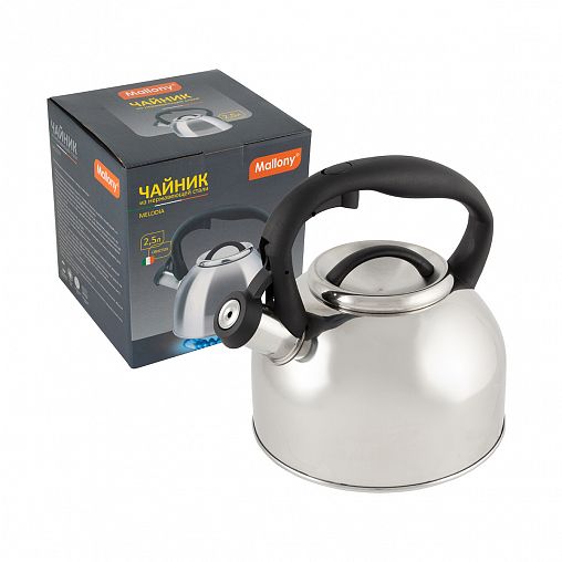 Чайник со свистком Mallony Melodia, нержавеющая сталь, 2,5 л фото
