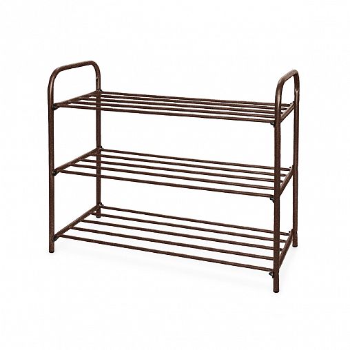 Этажерка для обуви Nika Комфорт 3, 3 полки, 79 x 33 x 59 см, медный антик фото