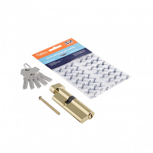 Цилиндровый механизм Нора-М STD Z ЛПВ-90 (55-35В), ключ/вертушка, золото фото