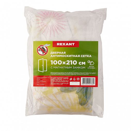 Москитная сетка на дверь Rexant Цветы, на магнитах, 1 x 2,1 м, белый фото