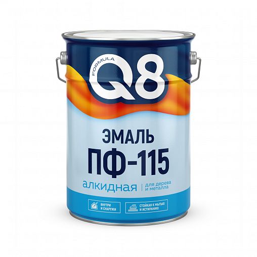 Эмаль ПФ-115 алкидная Formula Q8, глянцевая, 5,5 кг, желтая фото