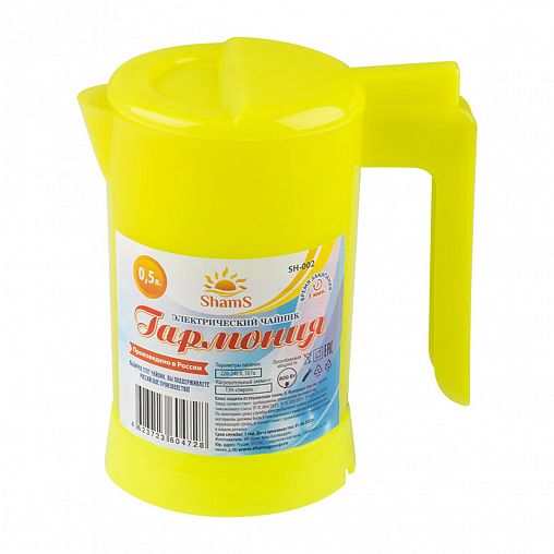 Чайник электрический SHAMS Гармония SH-002, 0,5 л, желтый фото