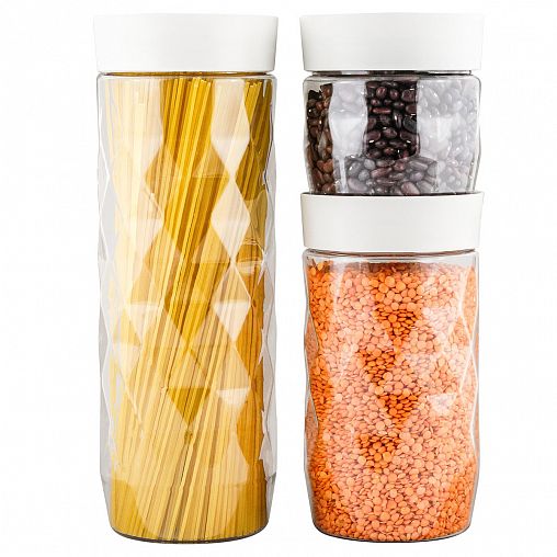 Банка для сыпучих продуктов Plast Team Stockholm, 1,5 л, пепельный жемчуг фото