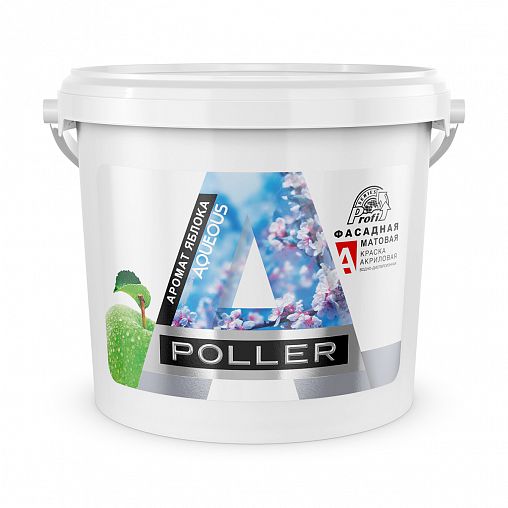Краска фасадная Poller, акриловая, глубокоматовая, 0,9 л, белая фото