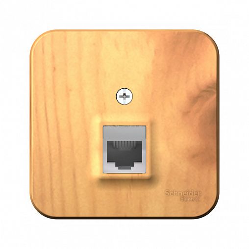 Розетка телефонная RJ11 Systeme (Schneider) Electric Blanca BLNIA011005, накладная, ясень фото