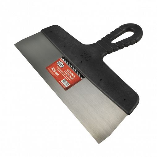 Шпатель фасадный Кедр, стальной, пластиковая ручка, 300 мм фото