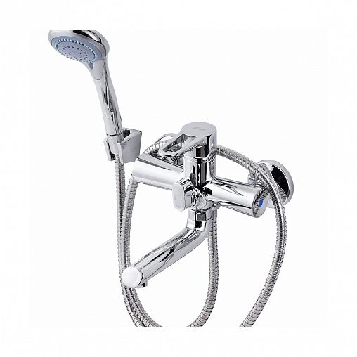 Смеситель для ванны с душем Fauzt FZS-243-B100, однорычажный, хром фото