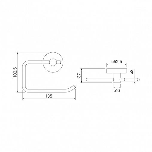 Держатель для туалетной бумаги IDDIS Sena, настенный, хром фото